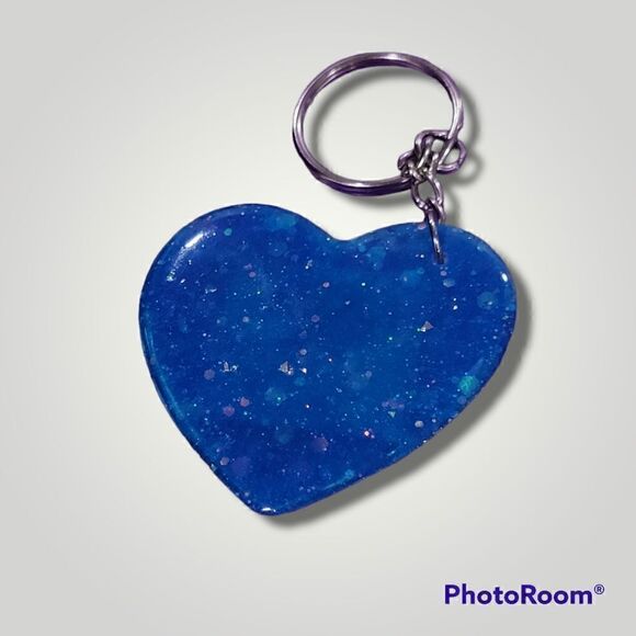 Kehlani Blue Glitter Heart Keychain - Picture 10 of 13